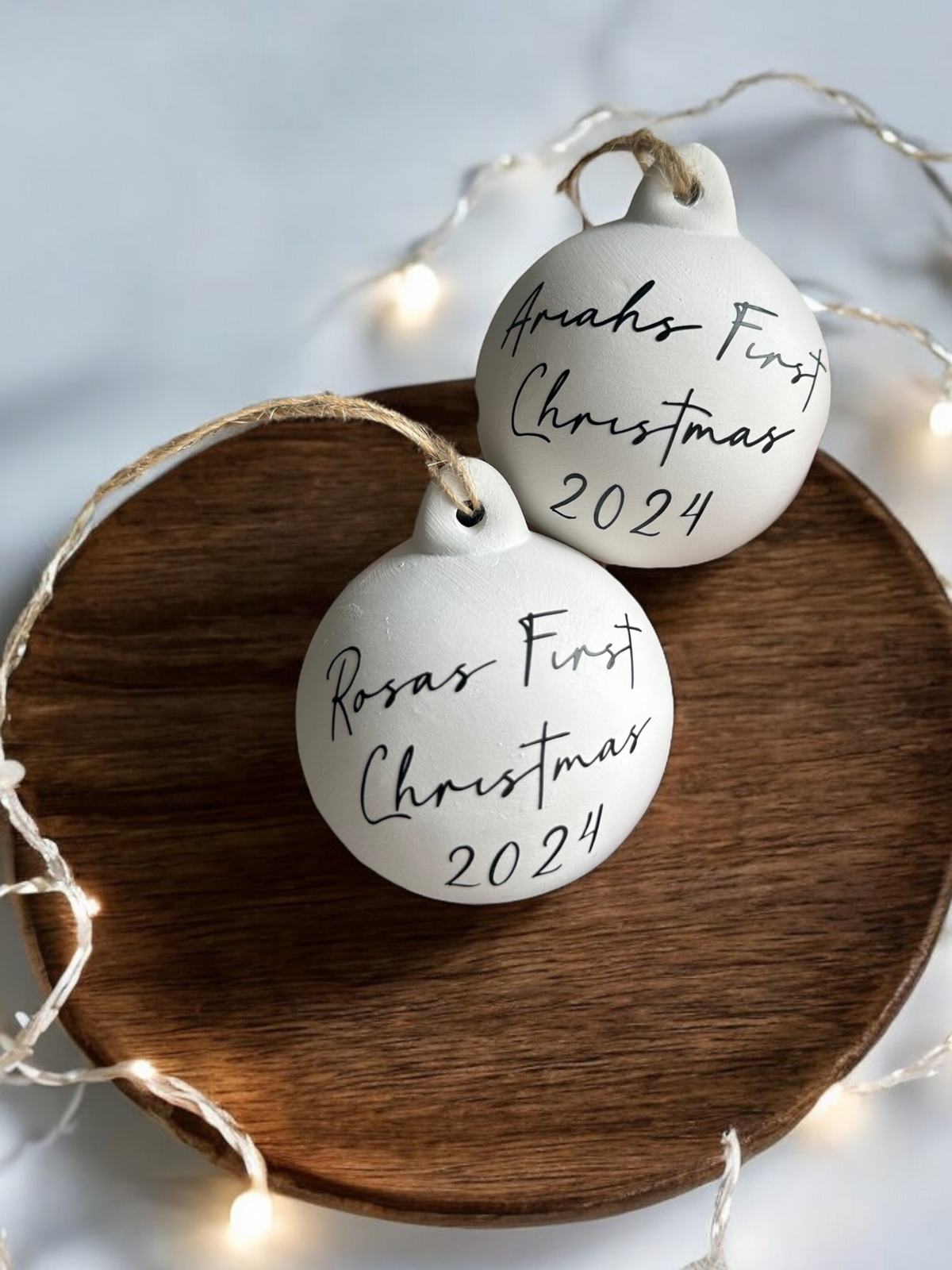 Decorative White Ceramic Keepsake Baubles