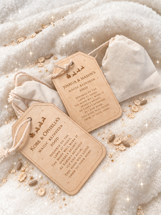 Personalised Magic Reindeer Tag & Food Bag
