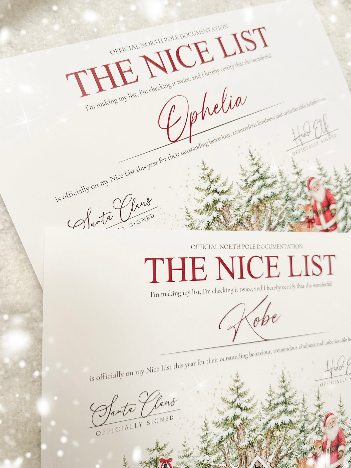 Personalised Official Nice List Certificate * one name per certificate *