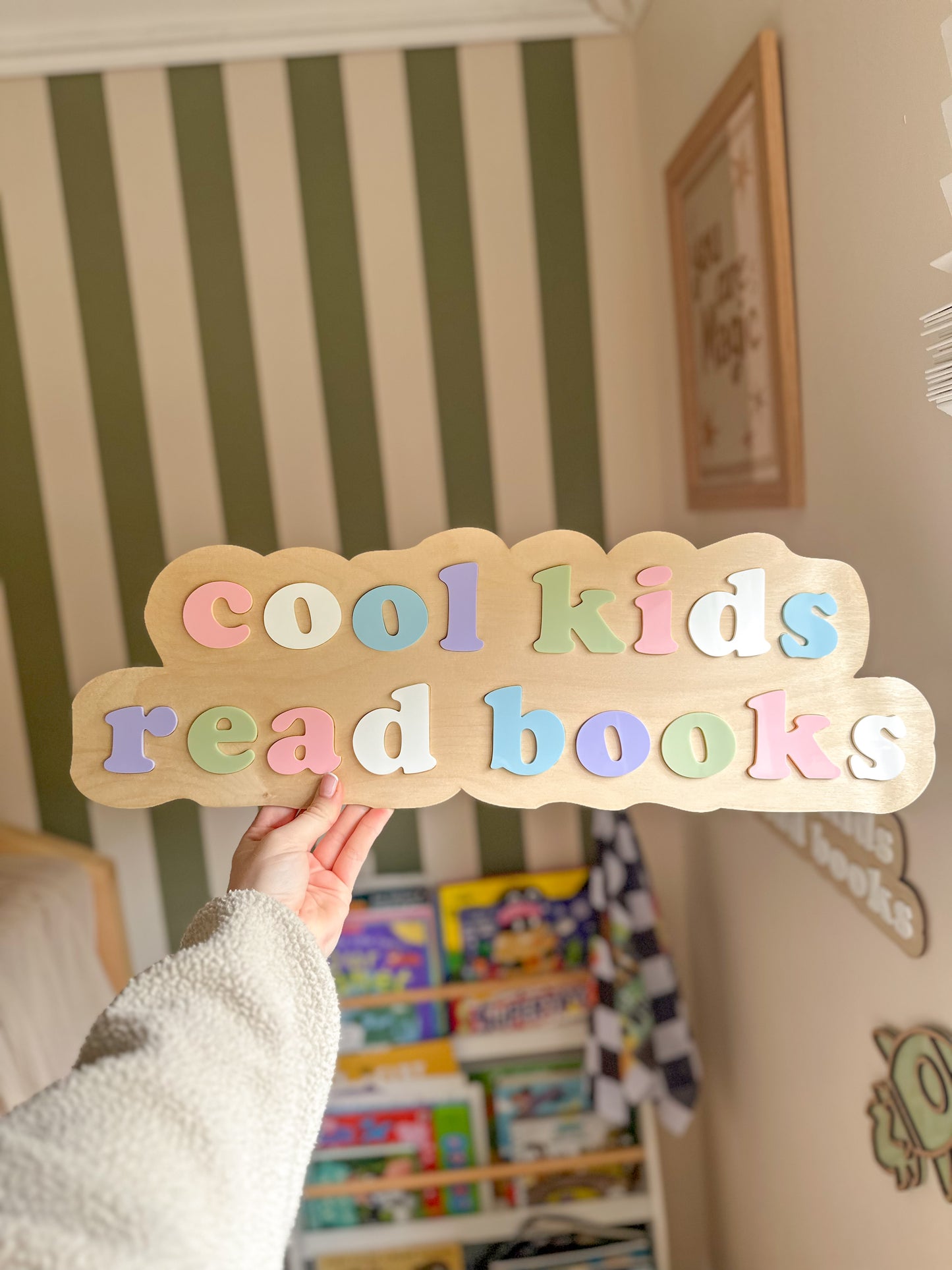 Cool Kids Read Books Sign - Wooden Sign