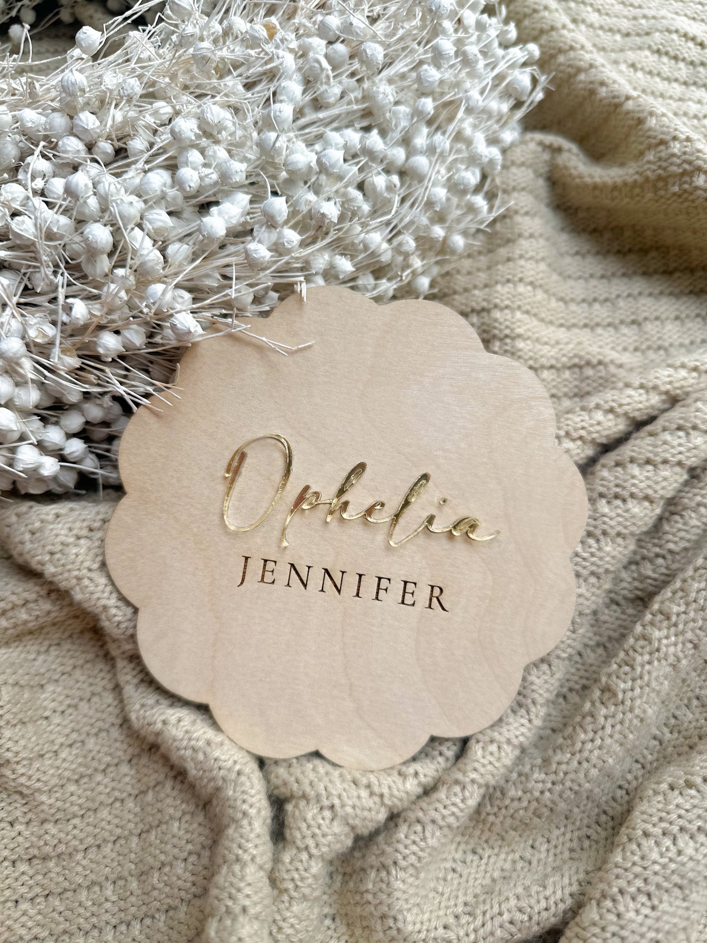Personalised Wooden Baby Announcement Sign