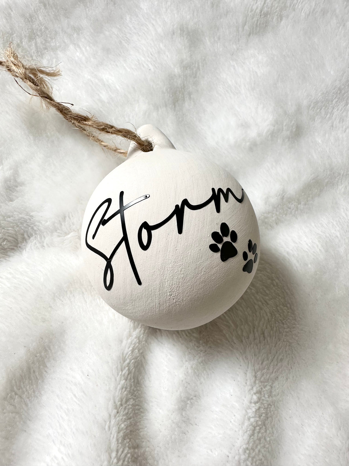 Personalised White Ceramic Name ONLY Baubles