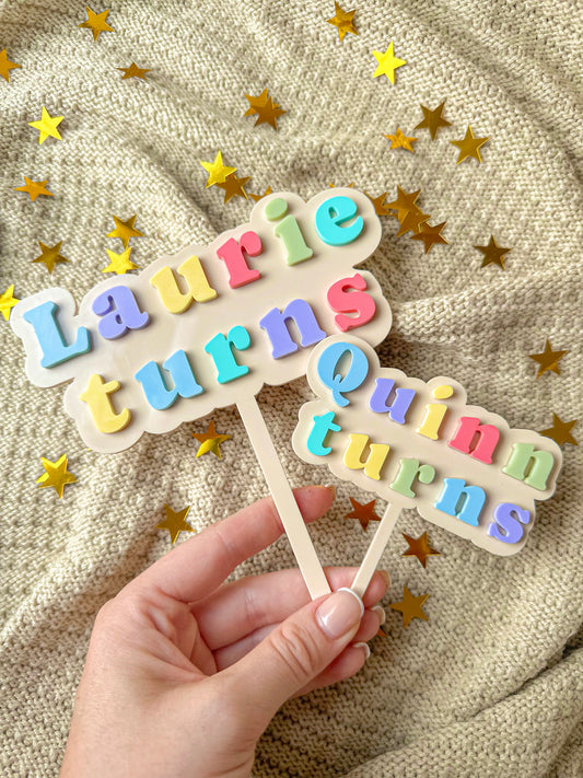 Pastel Wording Acrylic Cake Topper