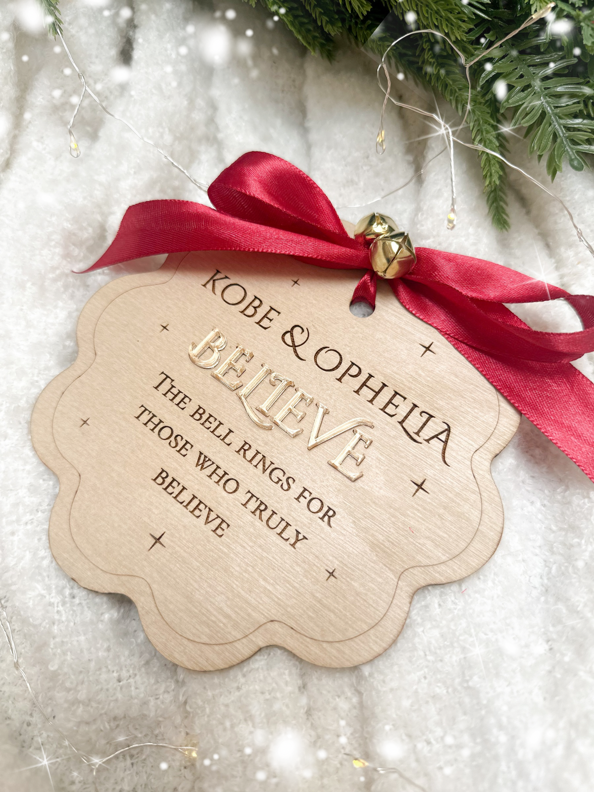 Believe Christmas Sign with Bells