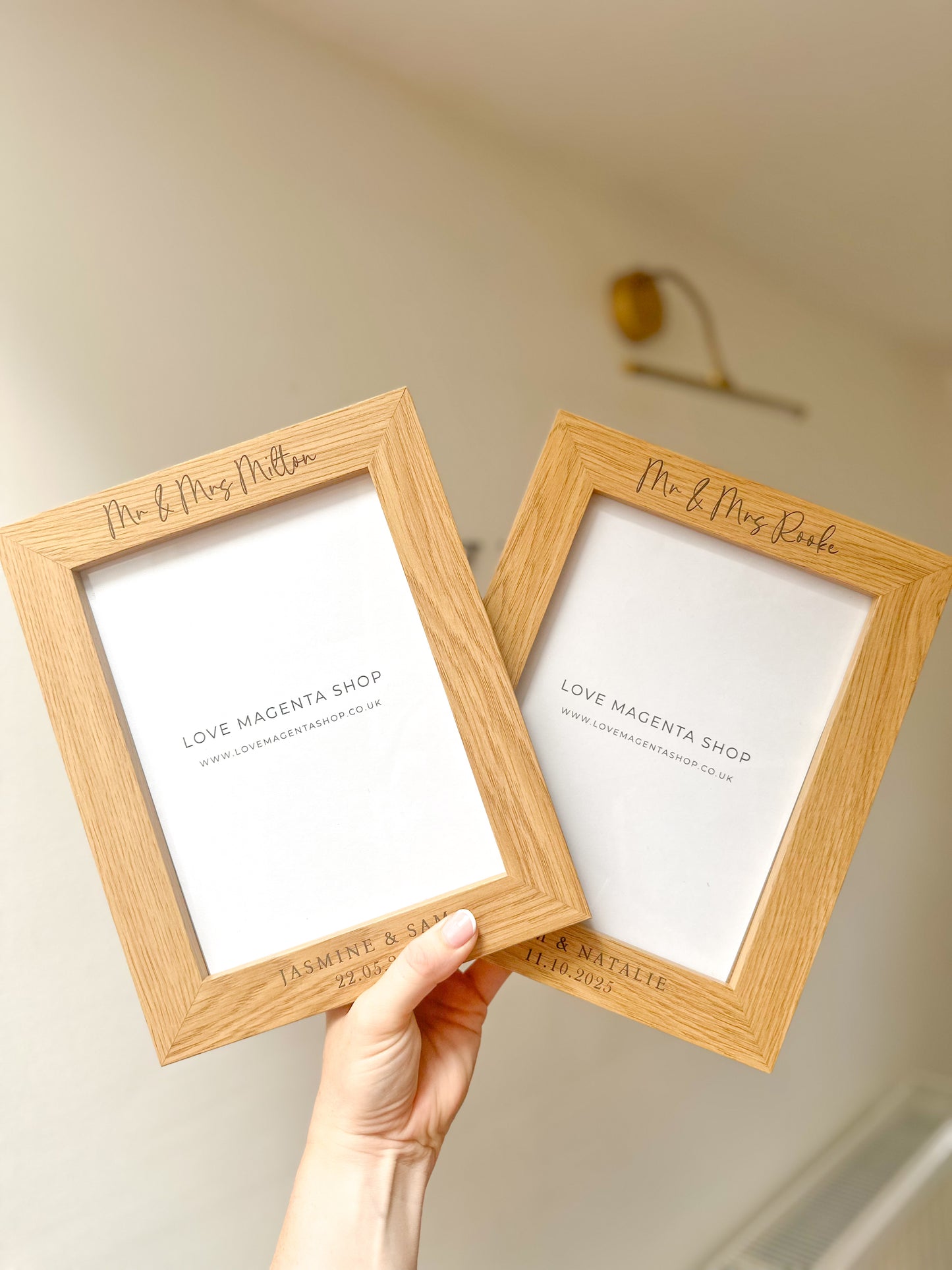 Personalised Engraved Wedding Wood Effect Frame