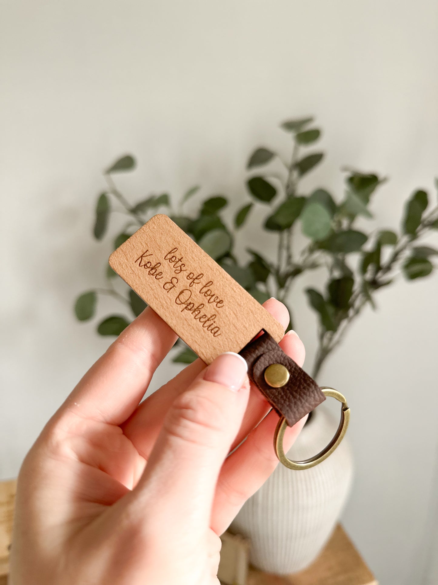 Personalised Father's Day Wooden Keyring