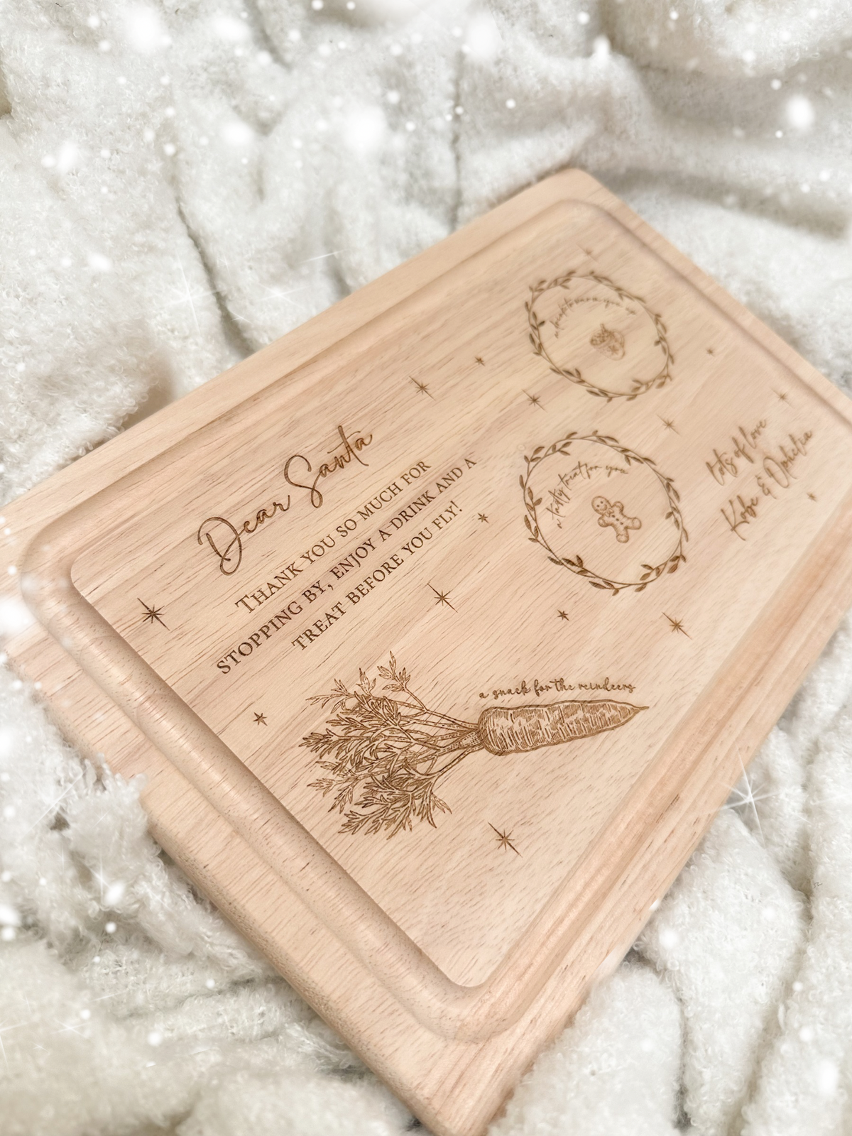 Personalised Christmas Eve Wooden Treat Board