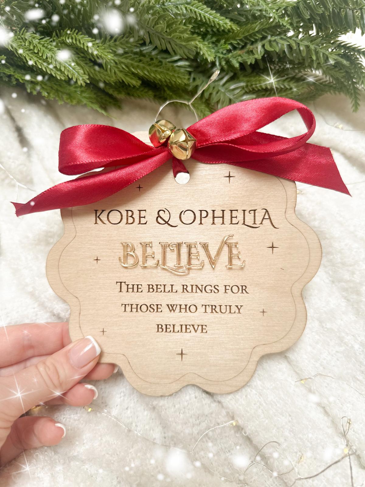 Believe Christmas Sign with Bells