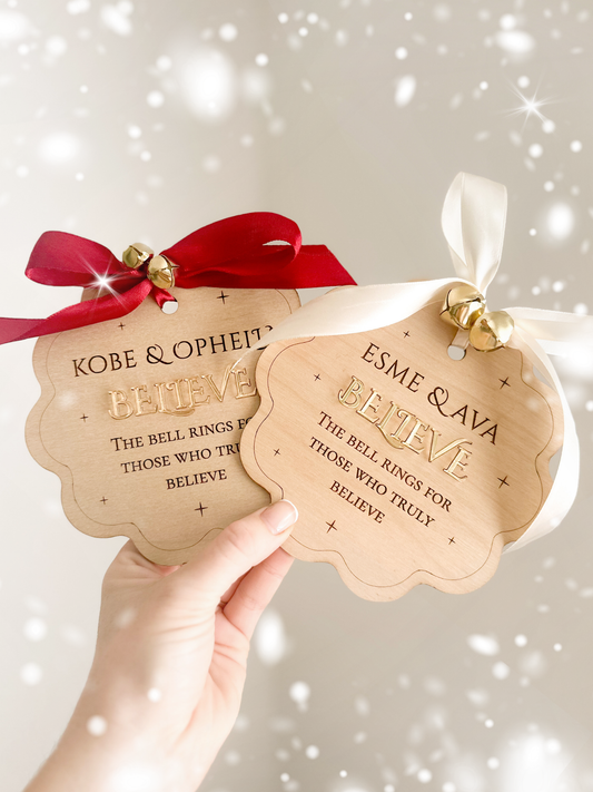 Believe Christmas Sign with Bells