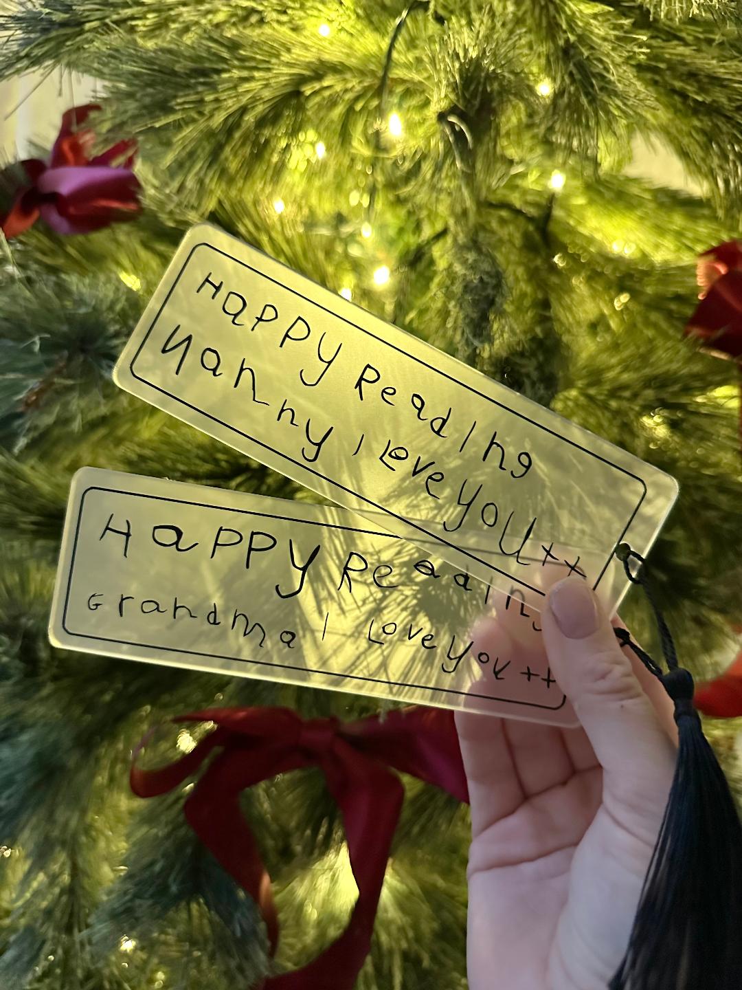 Personalised Handwritten Bookmarks with Tassel.