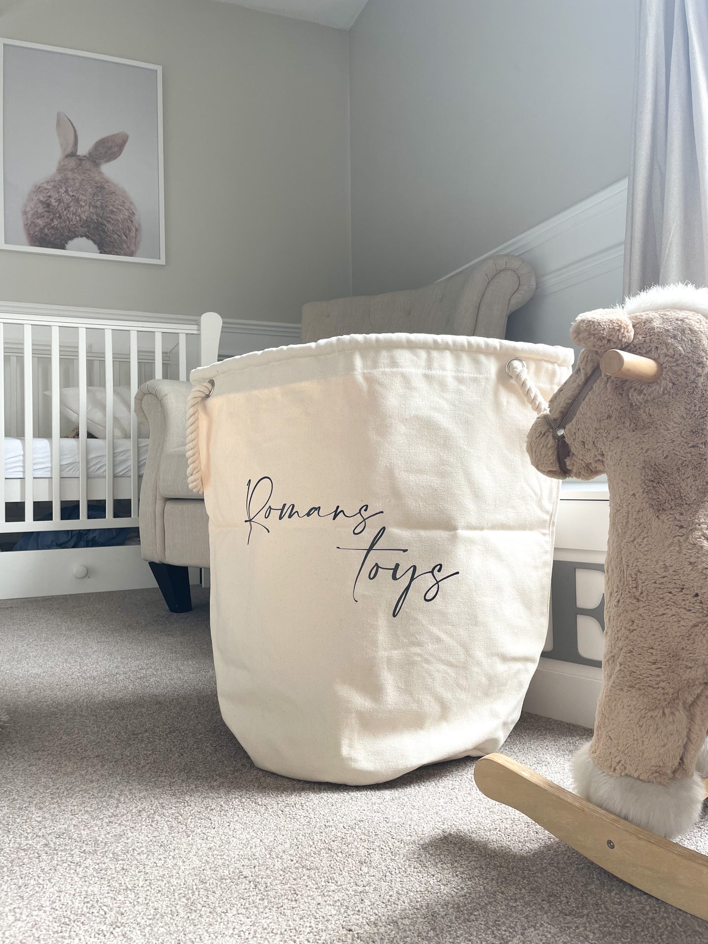 Personalised Canvas Storage Toy Bag **PRE-ORDER**