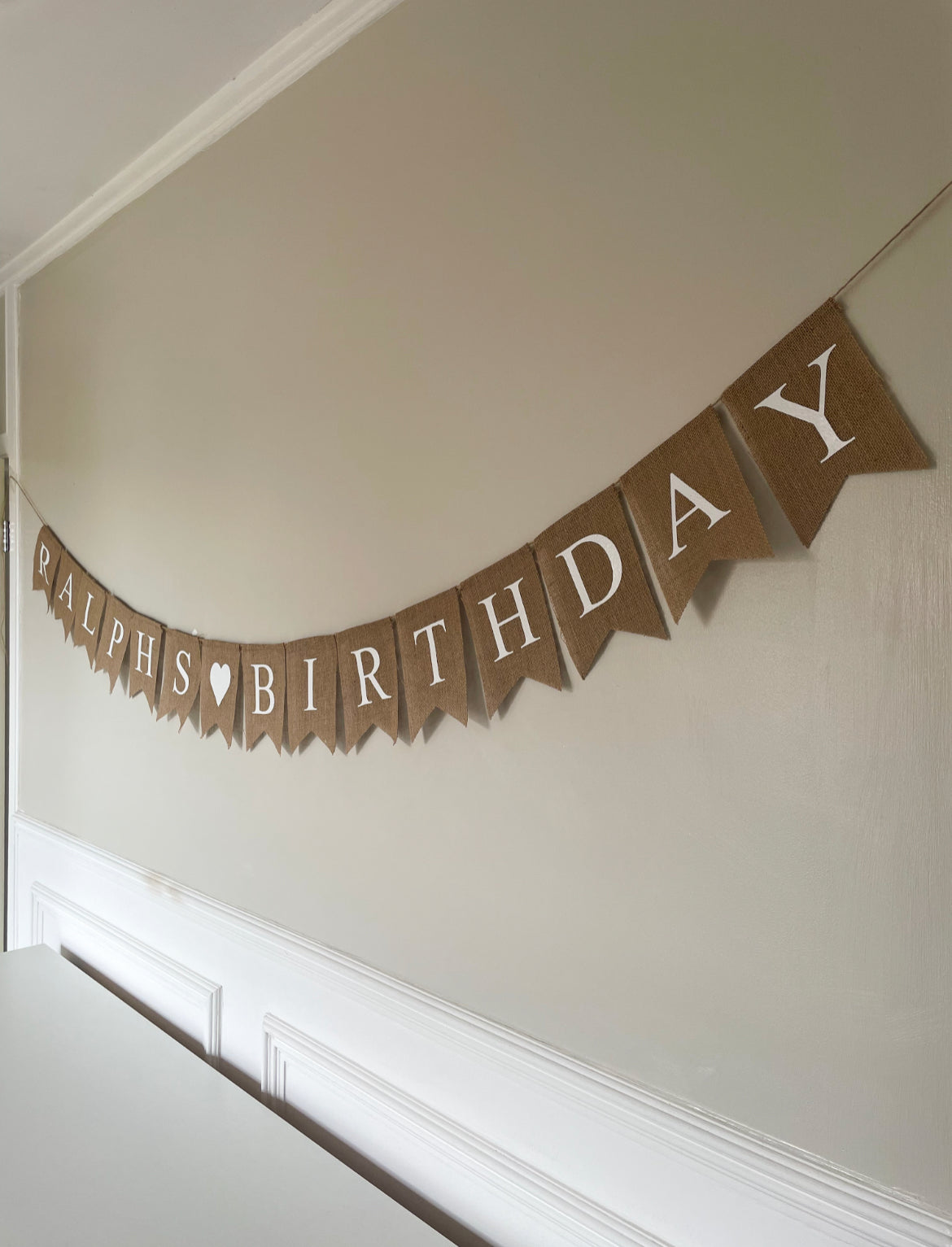 Jute Personalised 15 Flag Bunting.