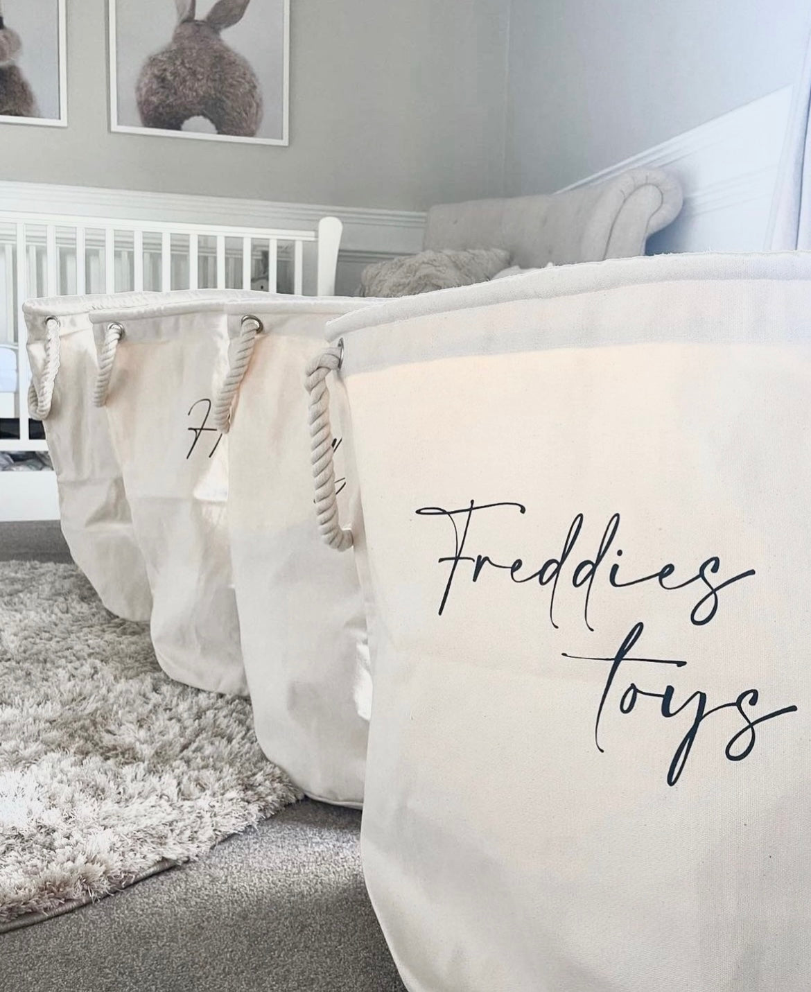 Personalised Canvas Storage Toy Bag **PRE-ORDER**