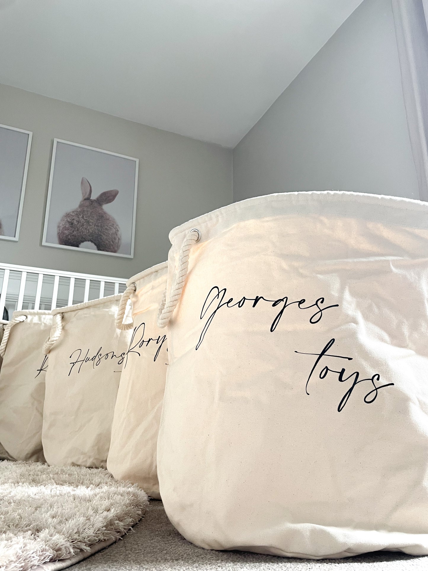 Personalised Canvas Storage Toy Bag **PRE-ORDER**