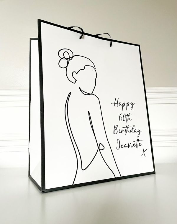 Personalised Silhouette Large Gift Bag