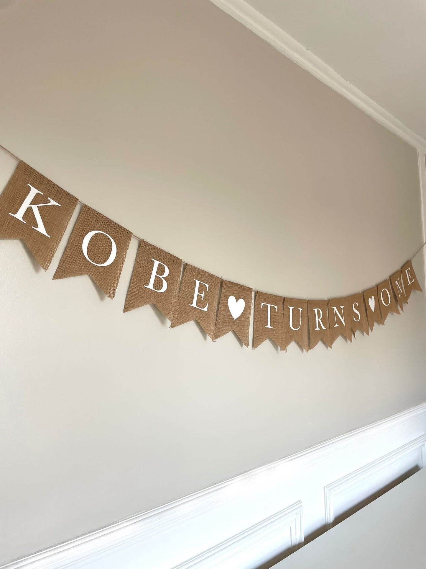 Jute Personalised 15 Flag Bunting.