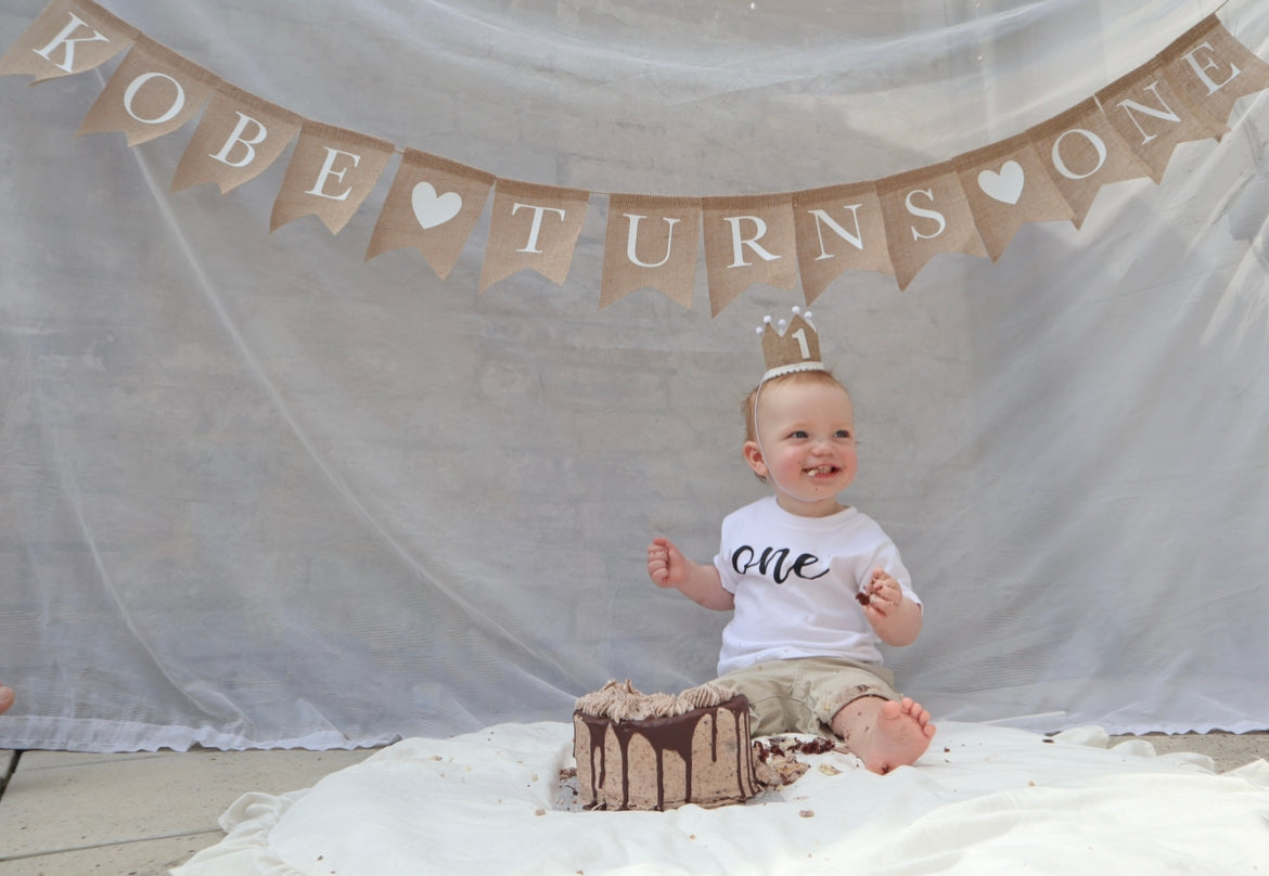Jute Personalised 15 Flag Bunting.