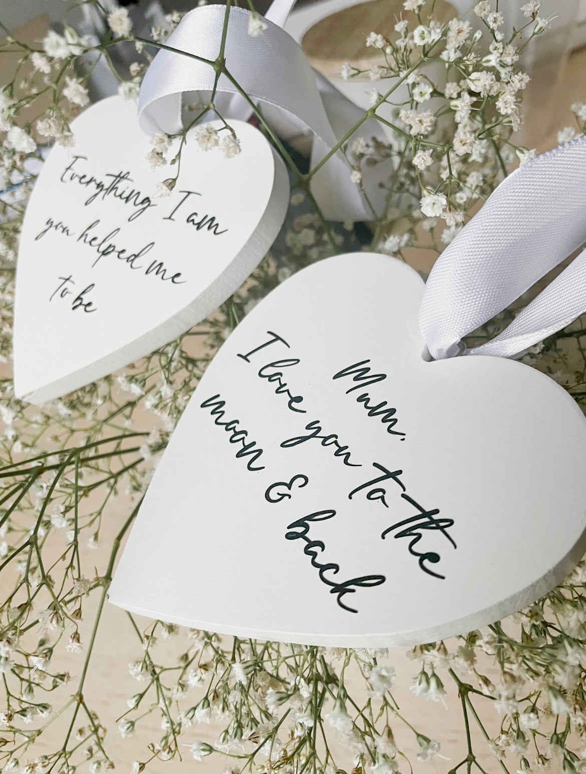Personalised White Wooden Decorative Heart Keepsake