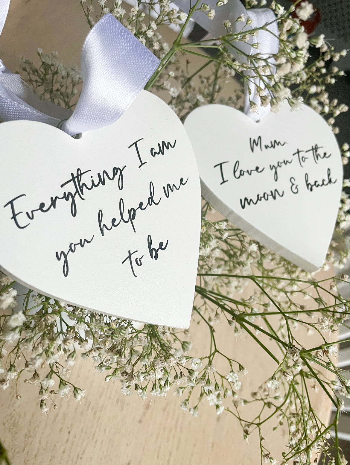 Personalised White Wooden Decorative Heart Keepsake