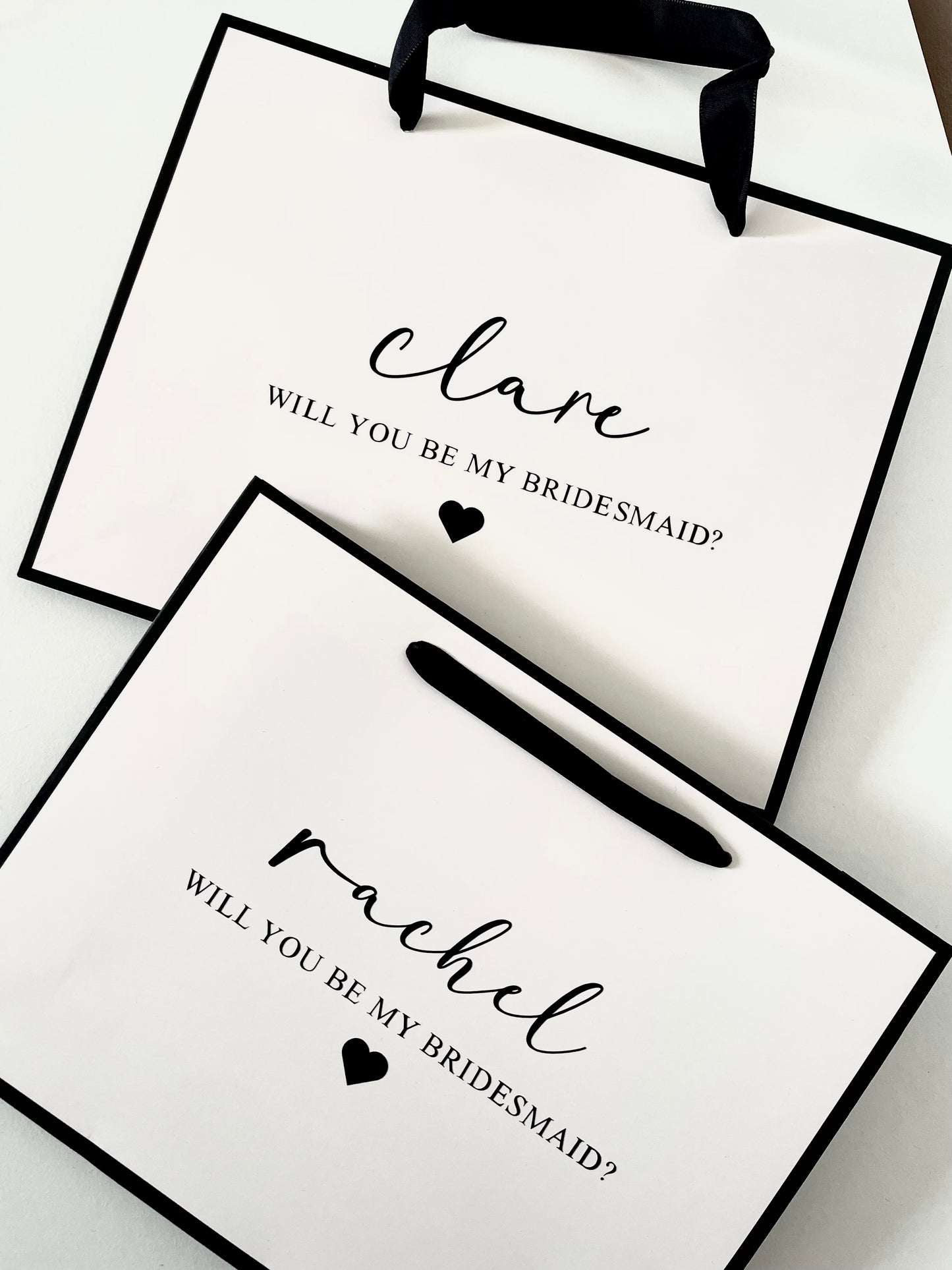 Personalised Wedding Luxury Black & White Gift Bag