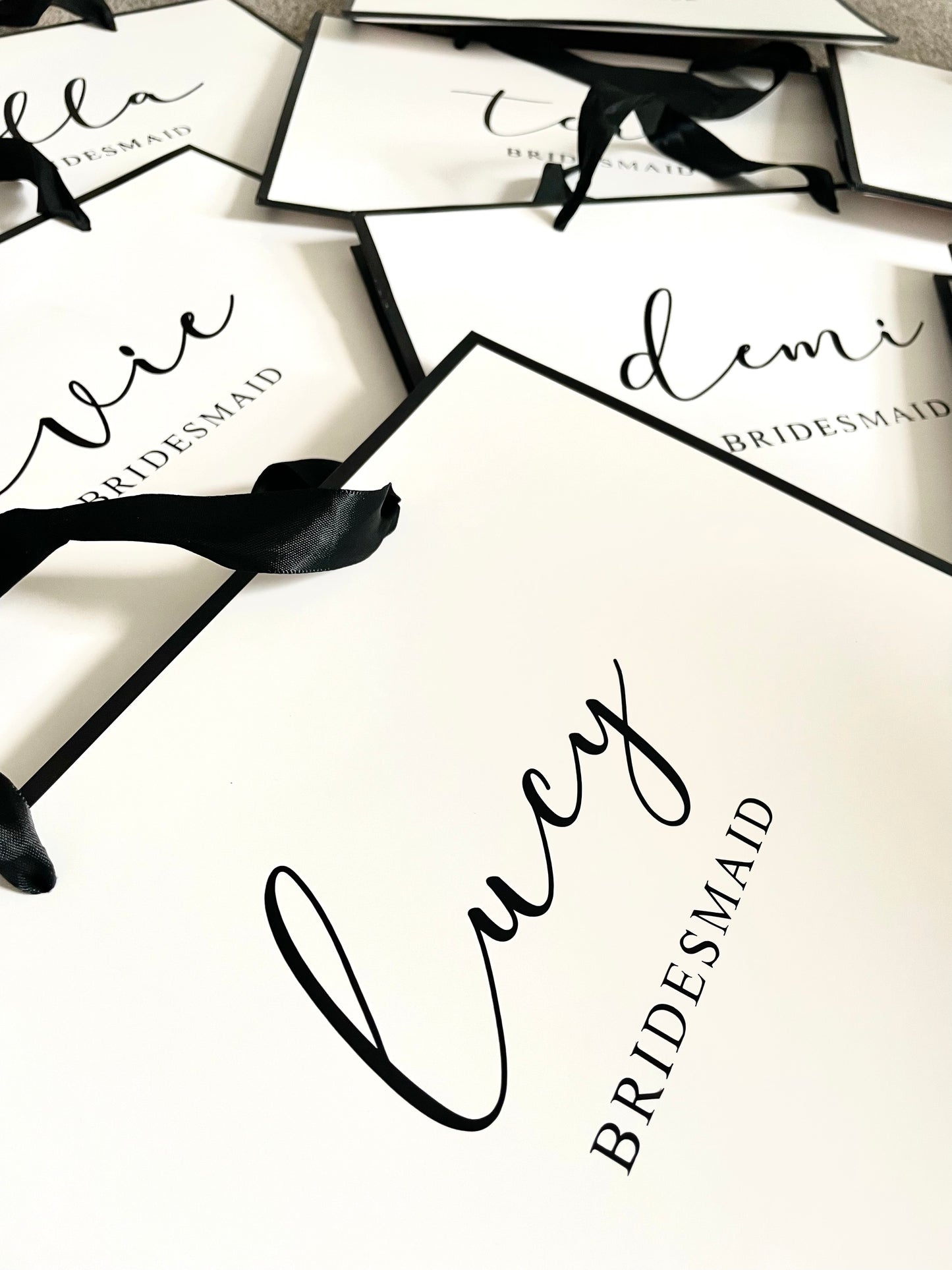 Personalised Wedding Luxury Black & White Gift Bag