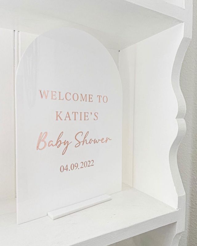 White Arch Acrylic Table Sign