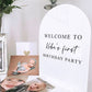White Arch Acrylic Table Sign
