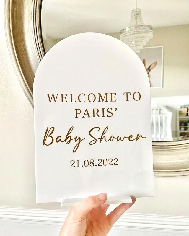 White Arch Acrylic Table Sign