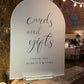 White Arch Acrylic Table Sign